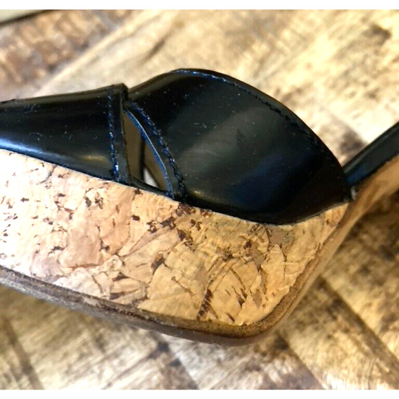 Miu Miu Black Patent Leather & Cork Heels, Vintage early 2000's VG! - Picture 10 of 16
